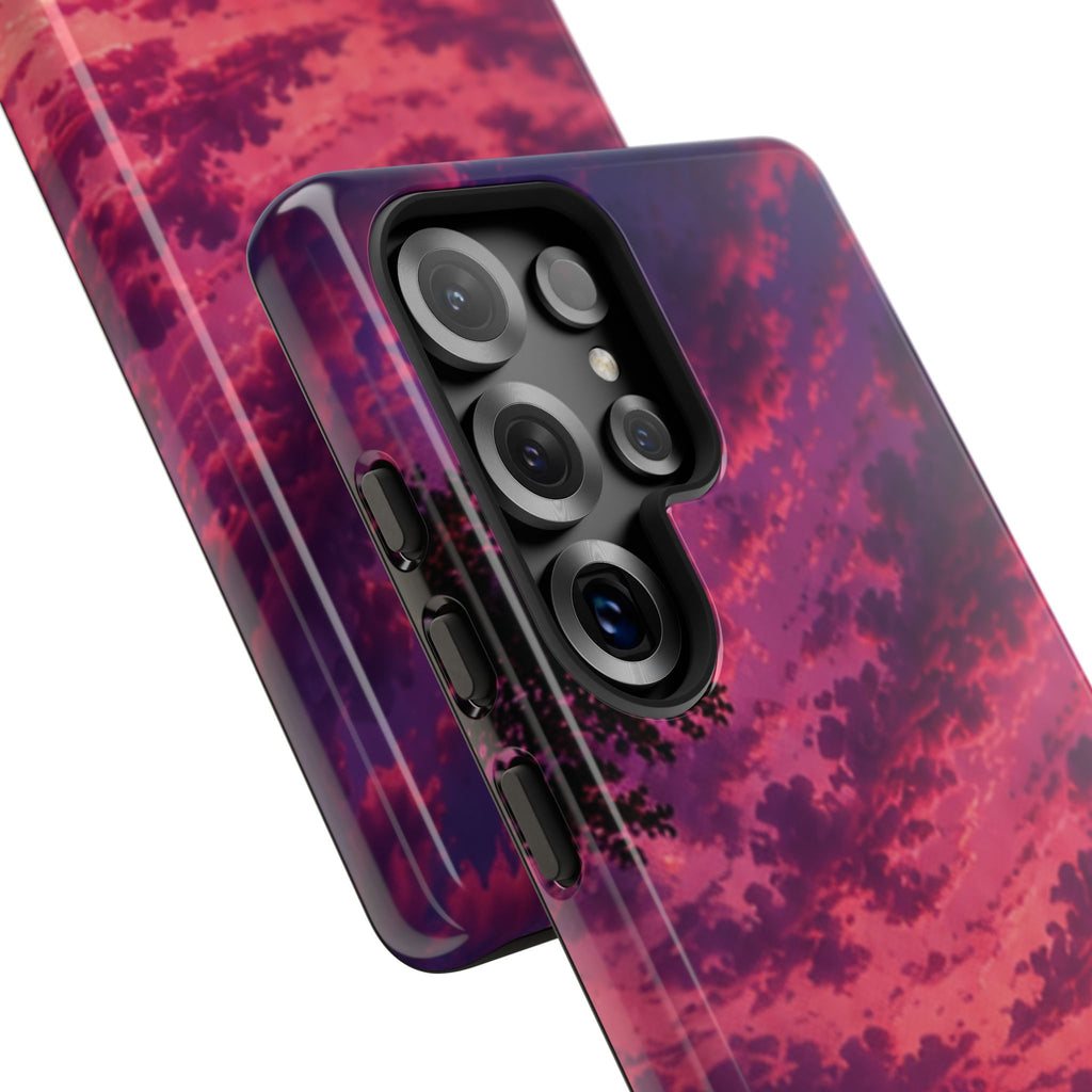 Sunset Mountain Phone Case — Purple Pink Scenic Tough Case