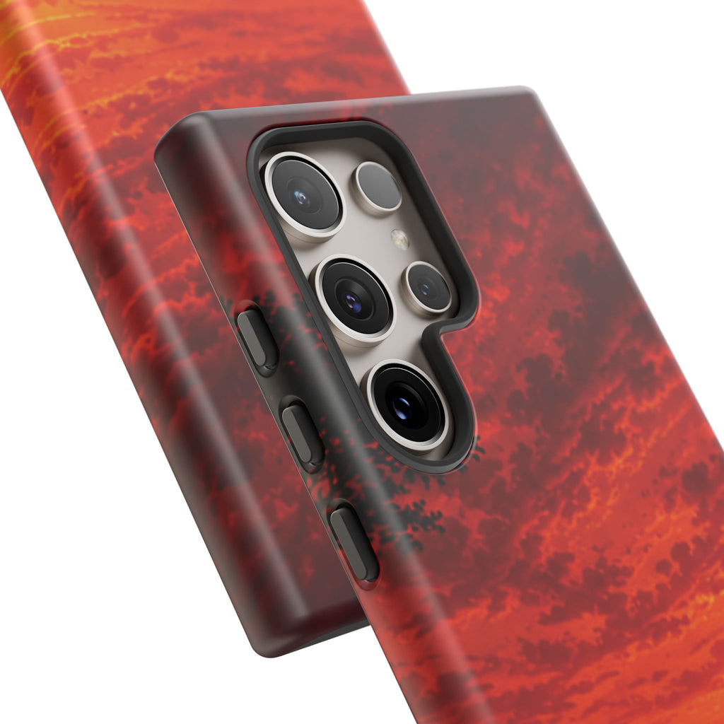 Sunset Mountain Tough Phone Case — Red Horizon Landscape Protective Case