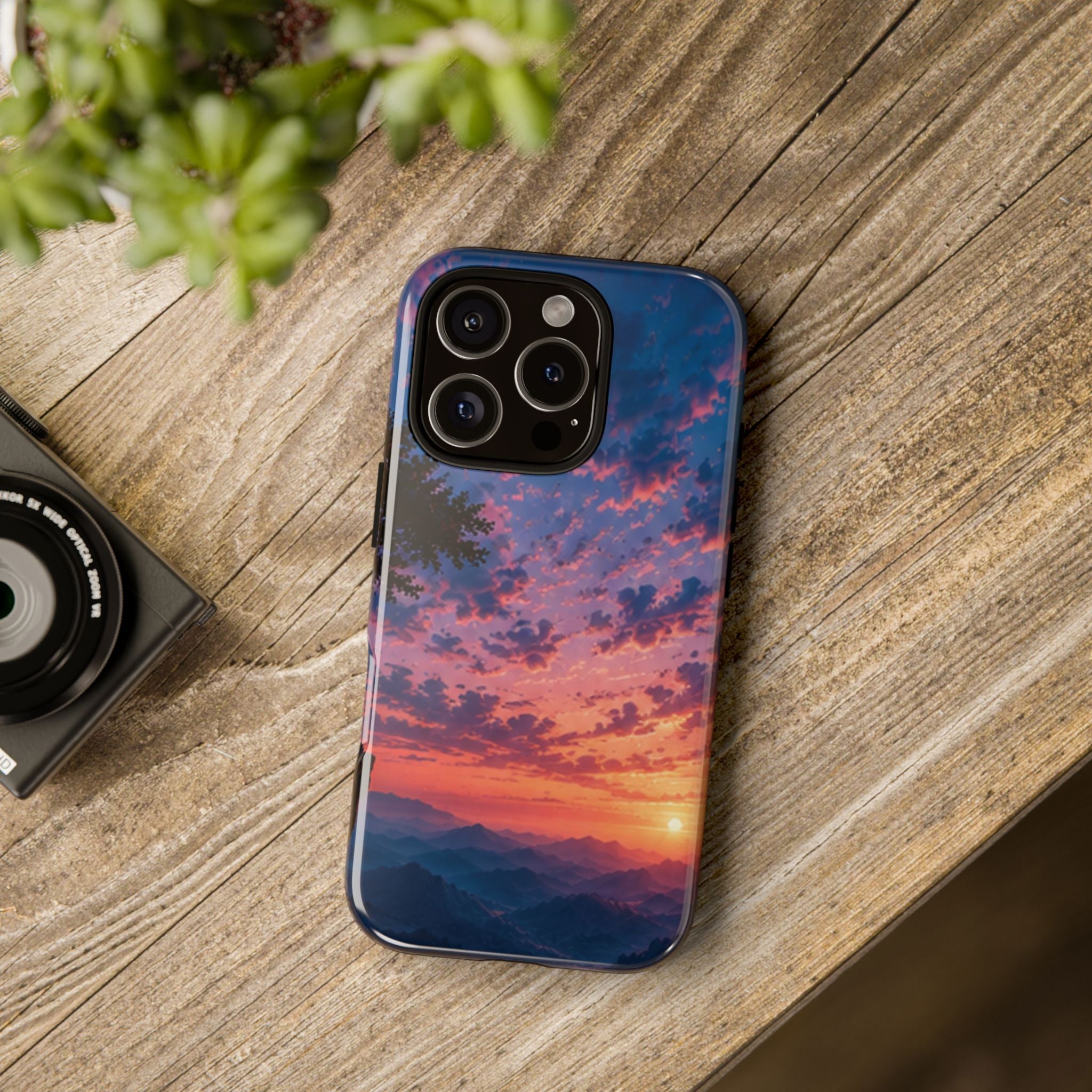 Sunset Mountain Phone Case — Tough Protective Phone Cover with Scenic Sunset Design