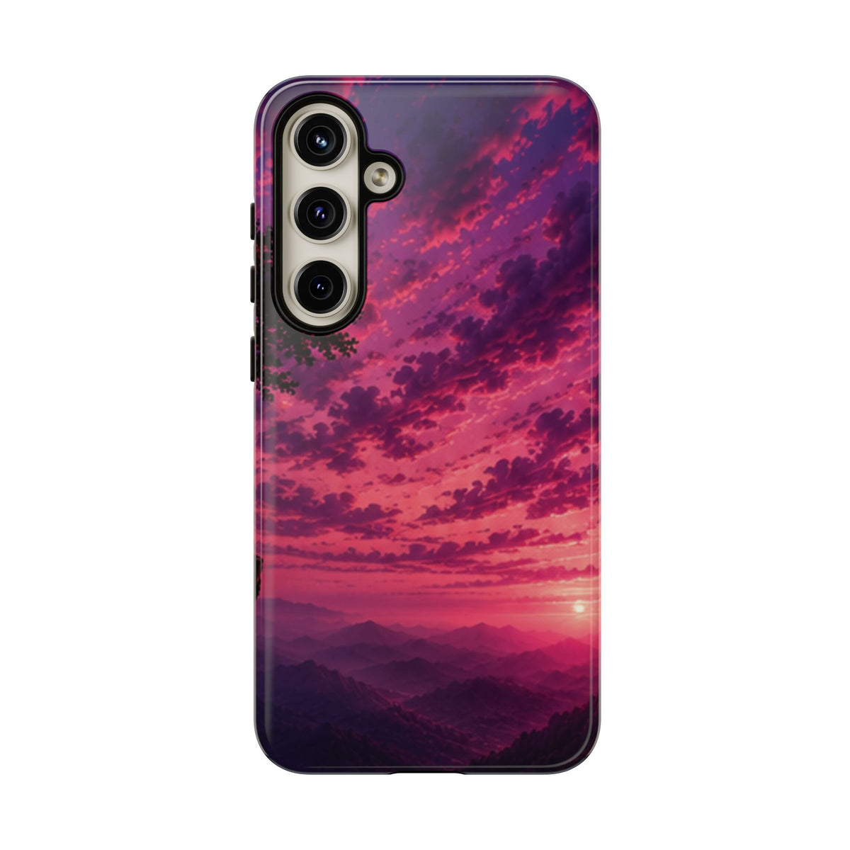 Sunset Mountain Phone Case — Purple Pink Scenic Tough Case