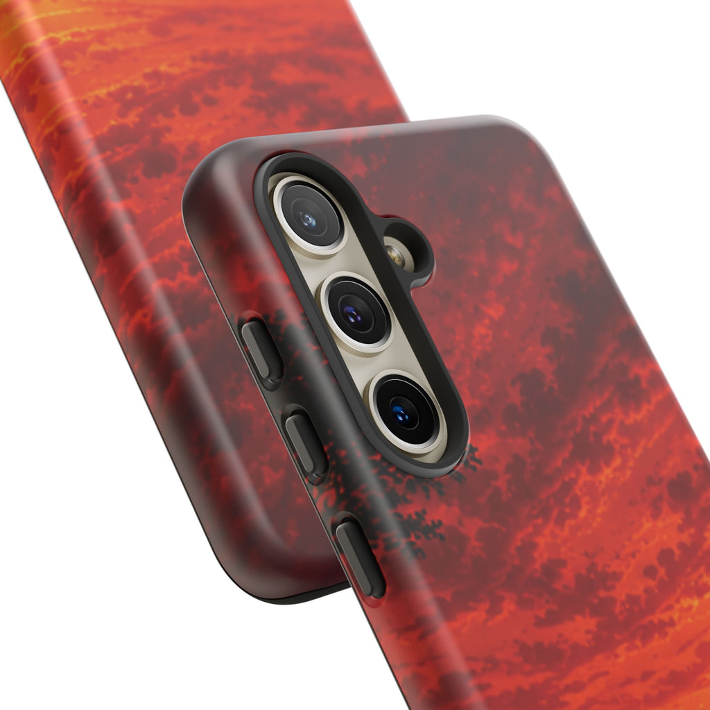 Sunset Mountain Tough Phone Case — Red Horizon Landscape Protective Case