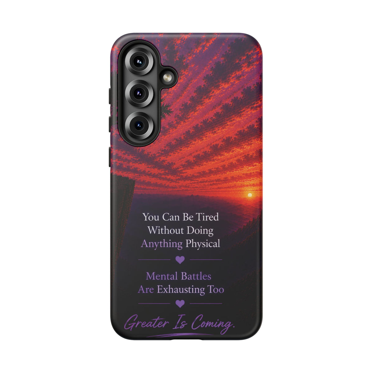 Phone Case — "Greater Is Coming" Inspirational Sunset Design