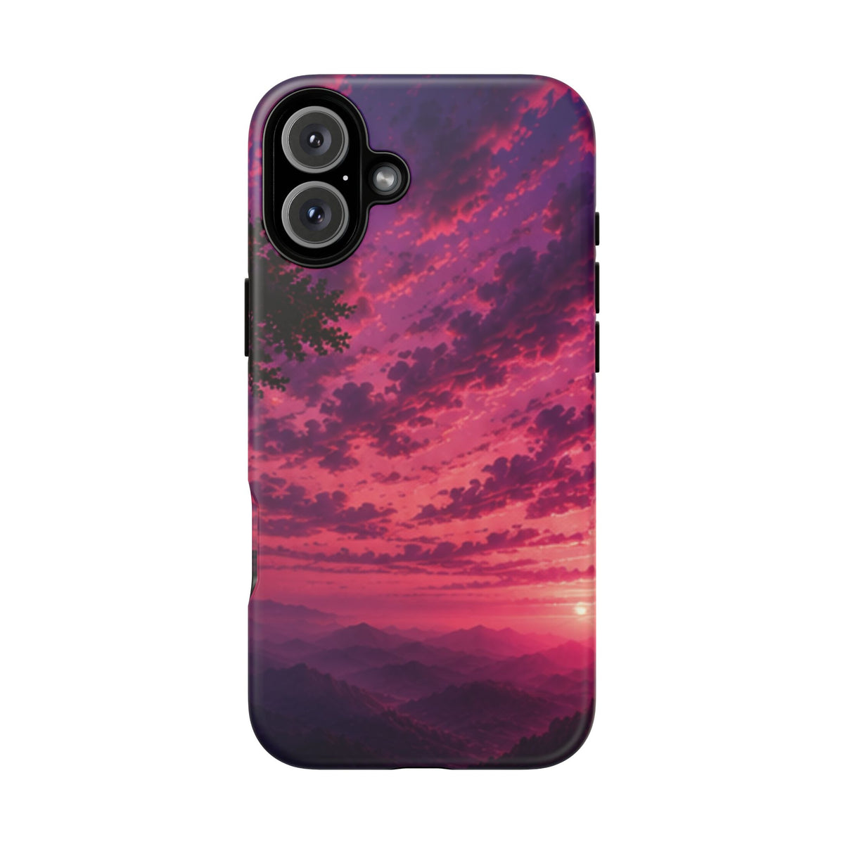 Sunset Mountain Phone Case — Purple Pink Scenic Tough Case