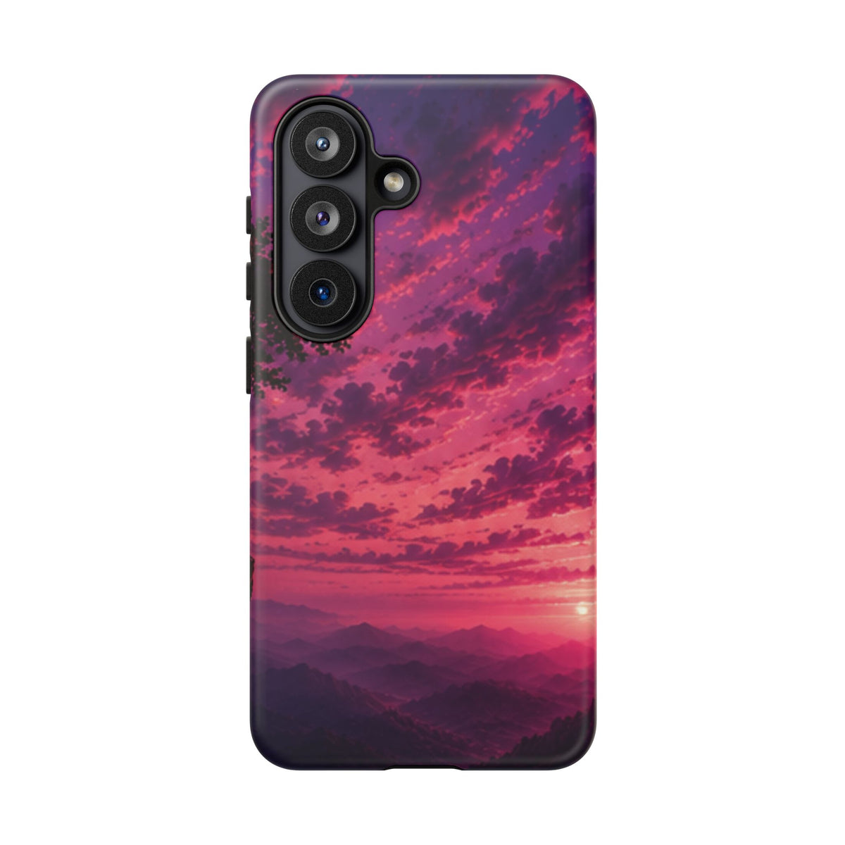 Sunset Mountain Phone Case — Purple Pink Scenic Tough Case