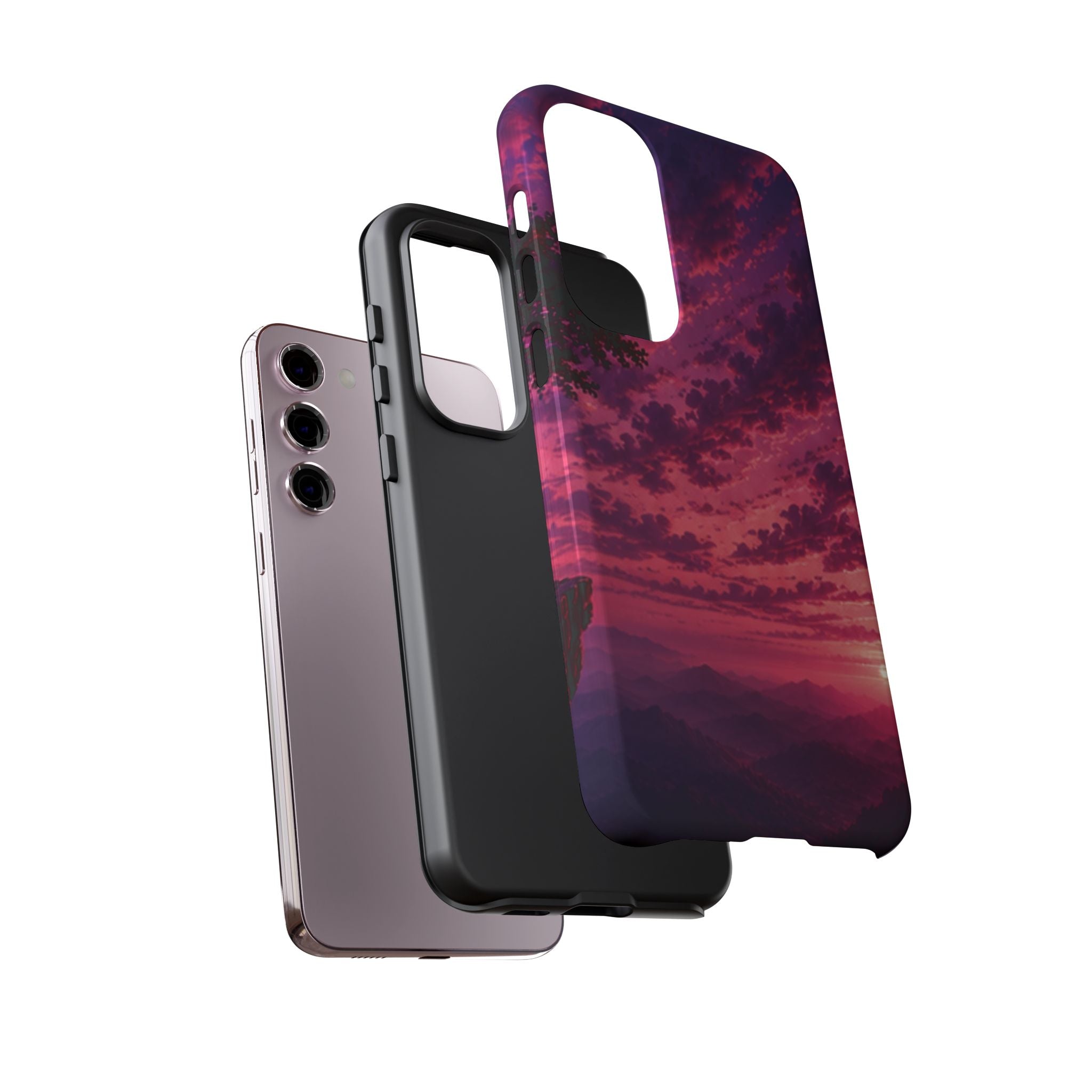 Sunset Mountain Phone Case — Purple Pink Scenic Tough Case
