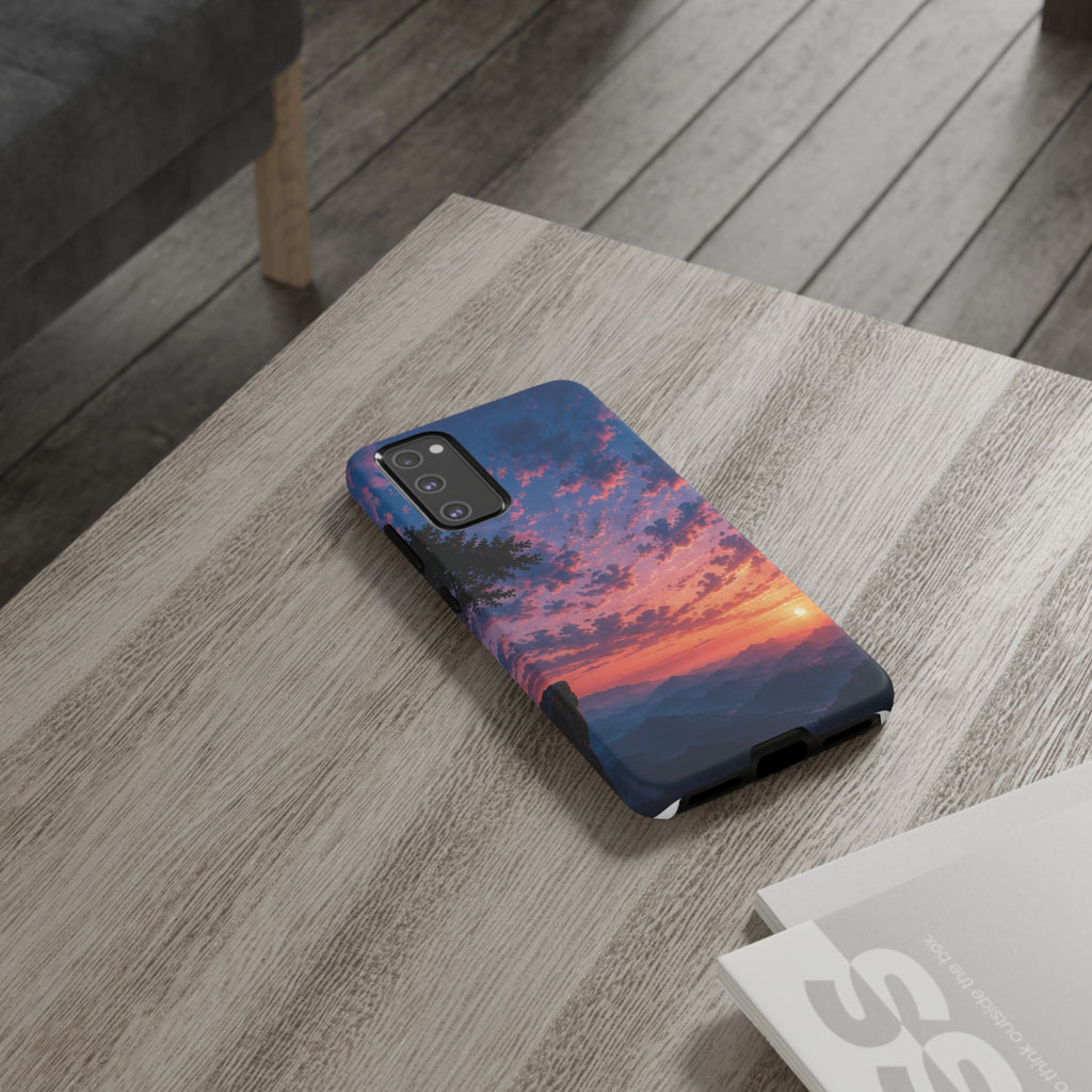 Sunset Mountain Phone Case — Tough Protective Phone Cover with Scenic Sunset Design