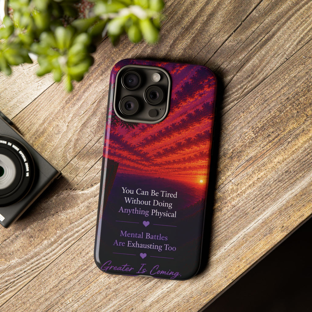 Phone Case — "Greater Is Coming" Inspirational Sunset Design