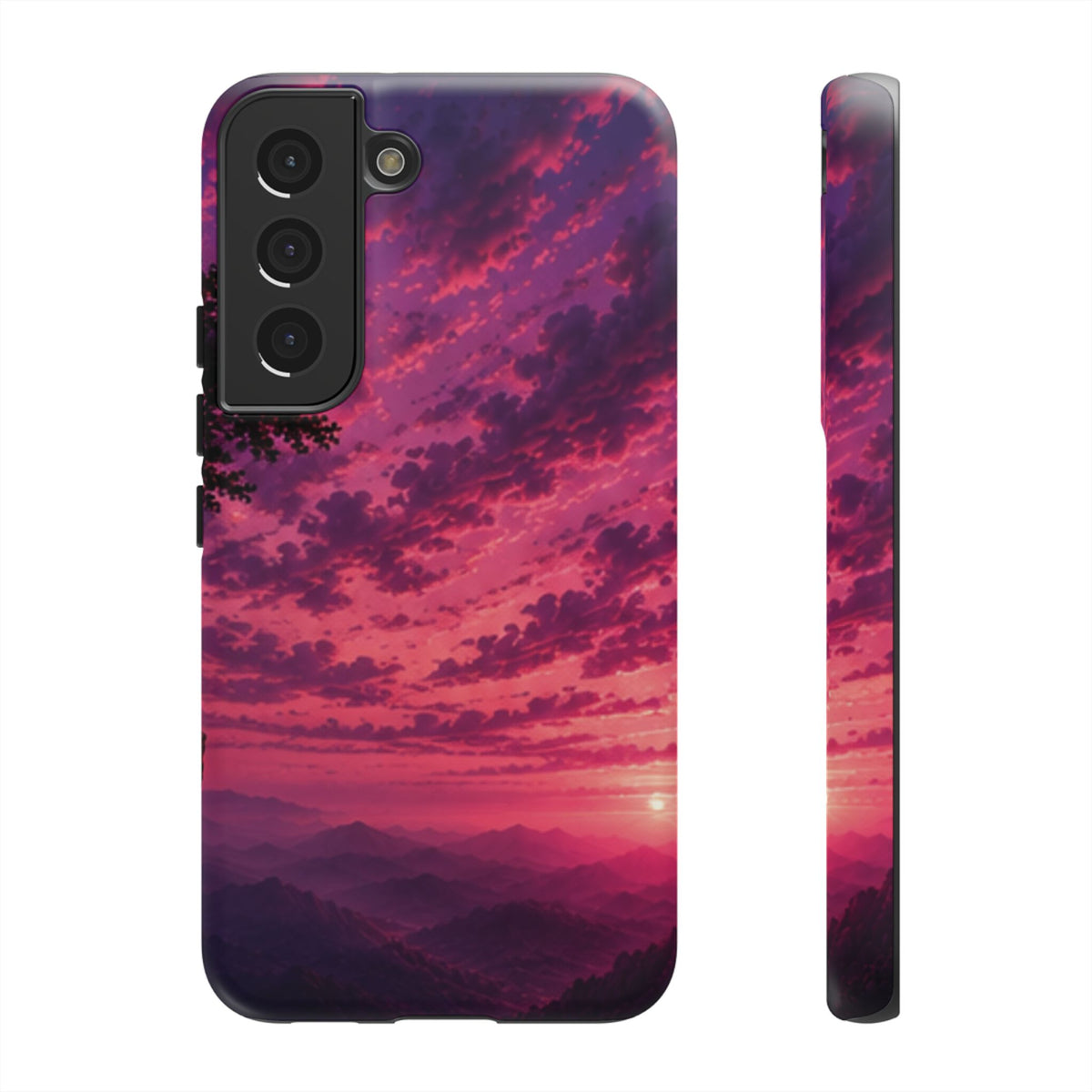 Sunset Mountain Phone Case — Purple Pink Scenic Tough Case