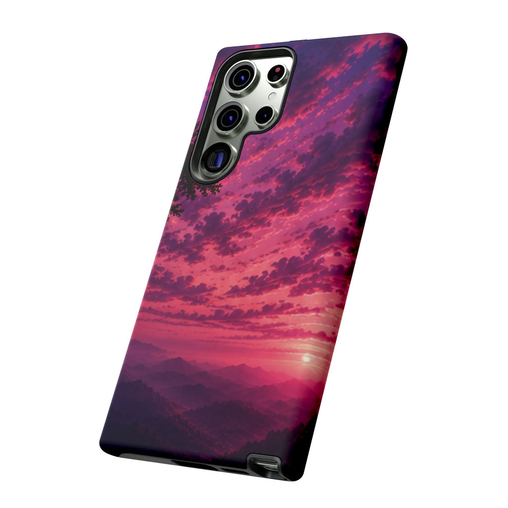 Sunset Mountain Phone Case — Purple Pink Scenic Tough Case