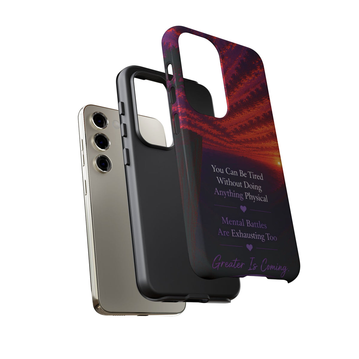 Phone Case — "Greater Is Coming" Inspirational Sunset Design