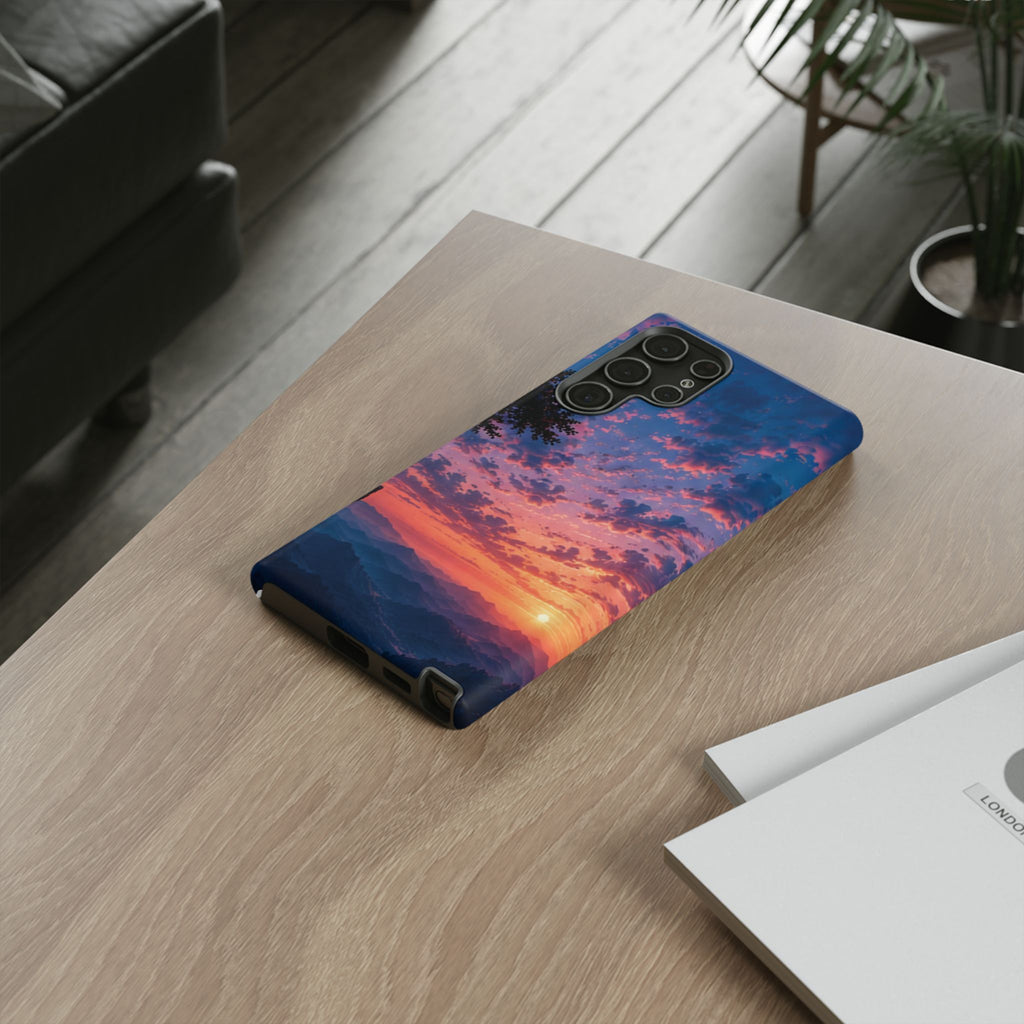Sunset Mountain Phone Case — Tough Protective Phone Cover with Scenic Sunset Design