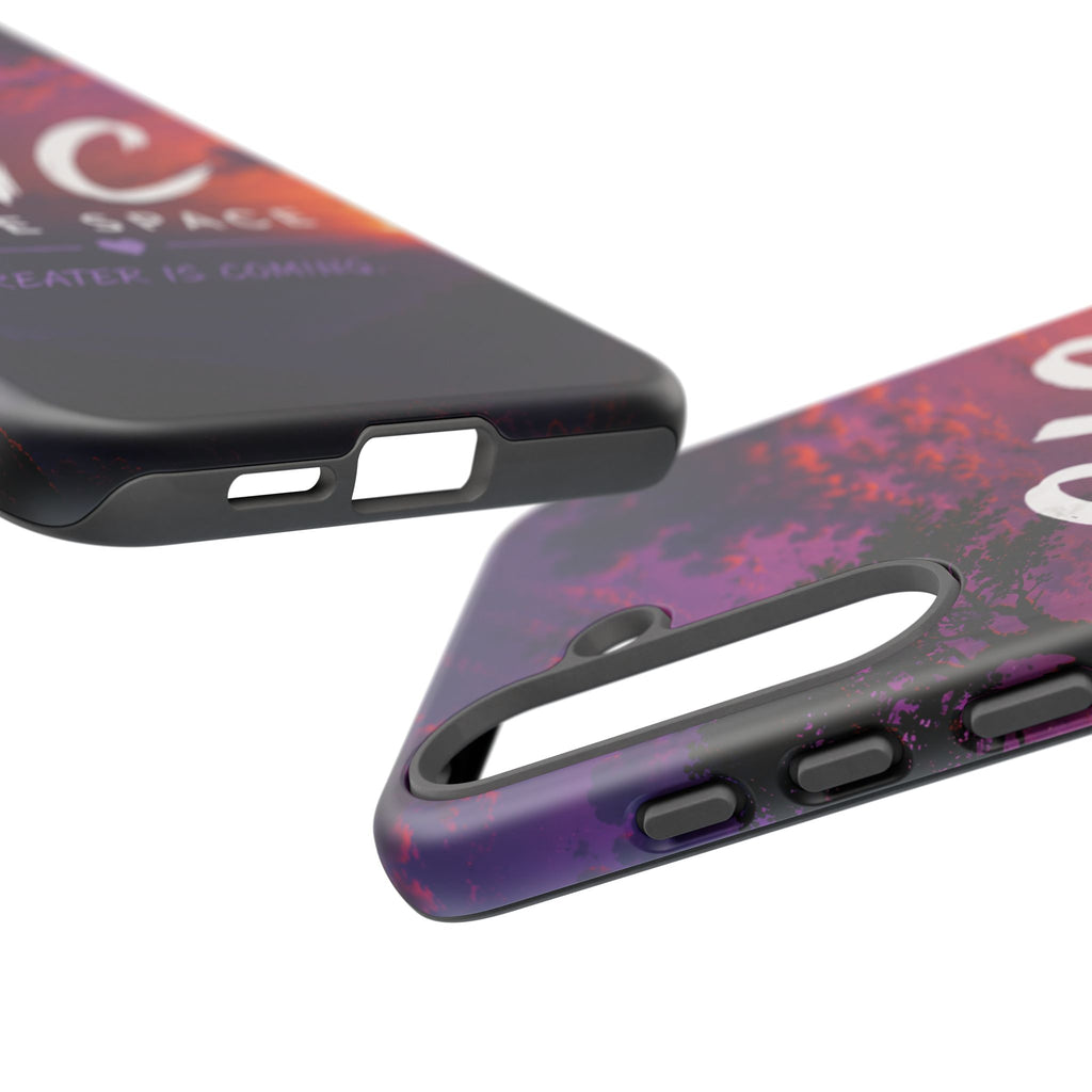 GIC Safe Space Tough Phone Case — "Greater Is Coming" Sunset Design
