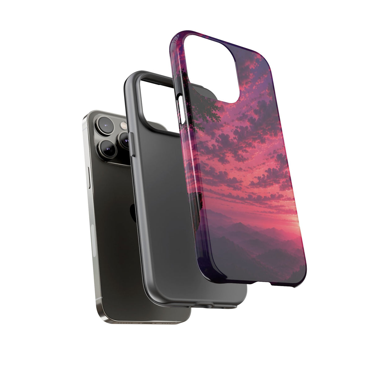 Sunset Mountain Phone Case — Purple Pink Scenic Tough Case