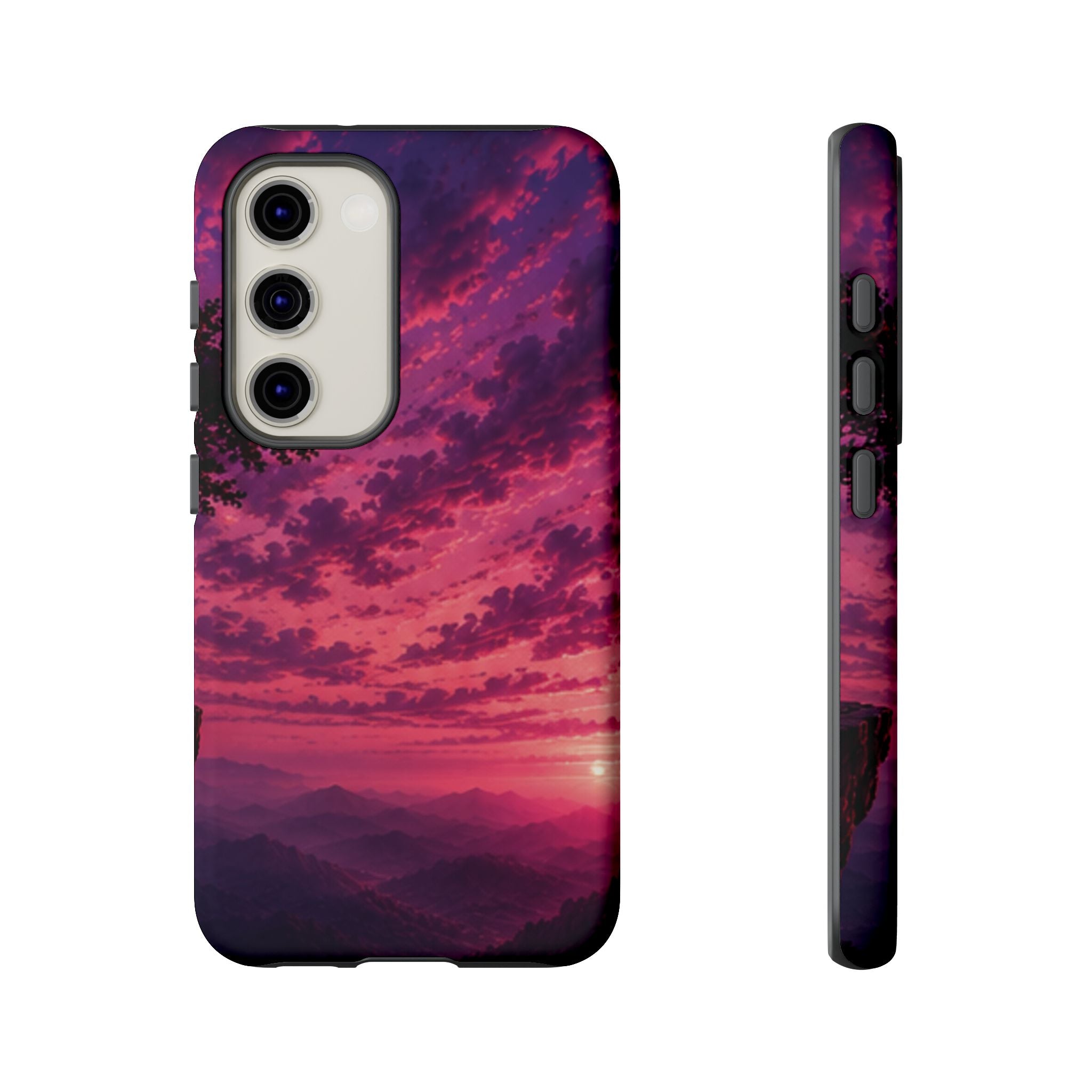Sunset Mountain Phone Case — Purple Pink Scenic Tough Case