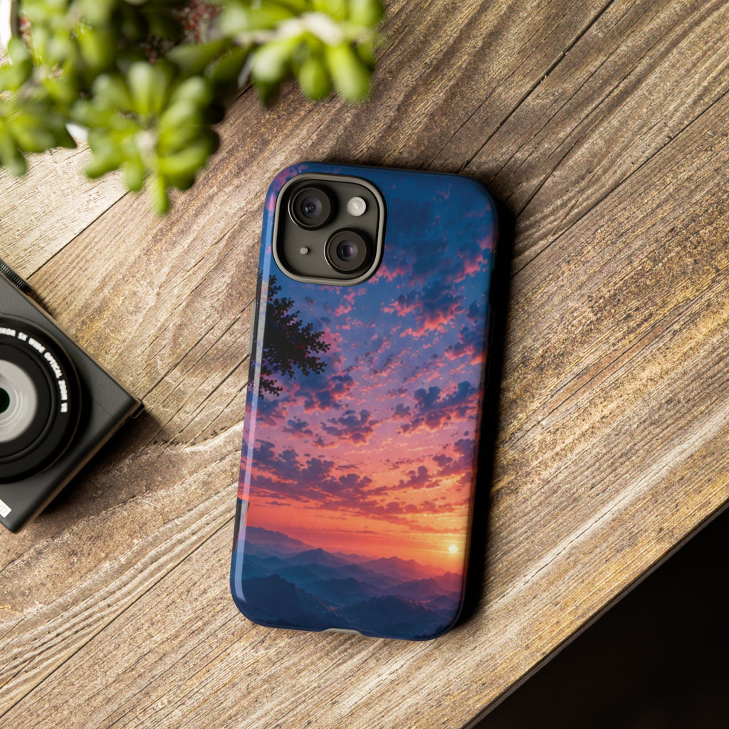 Sunset Mountain Phone Case — Tough Protective Phone Cover with Scenic Sunset Design