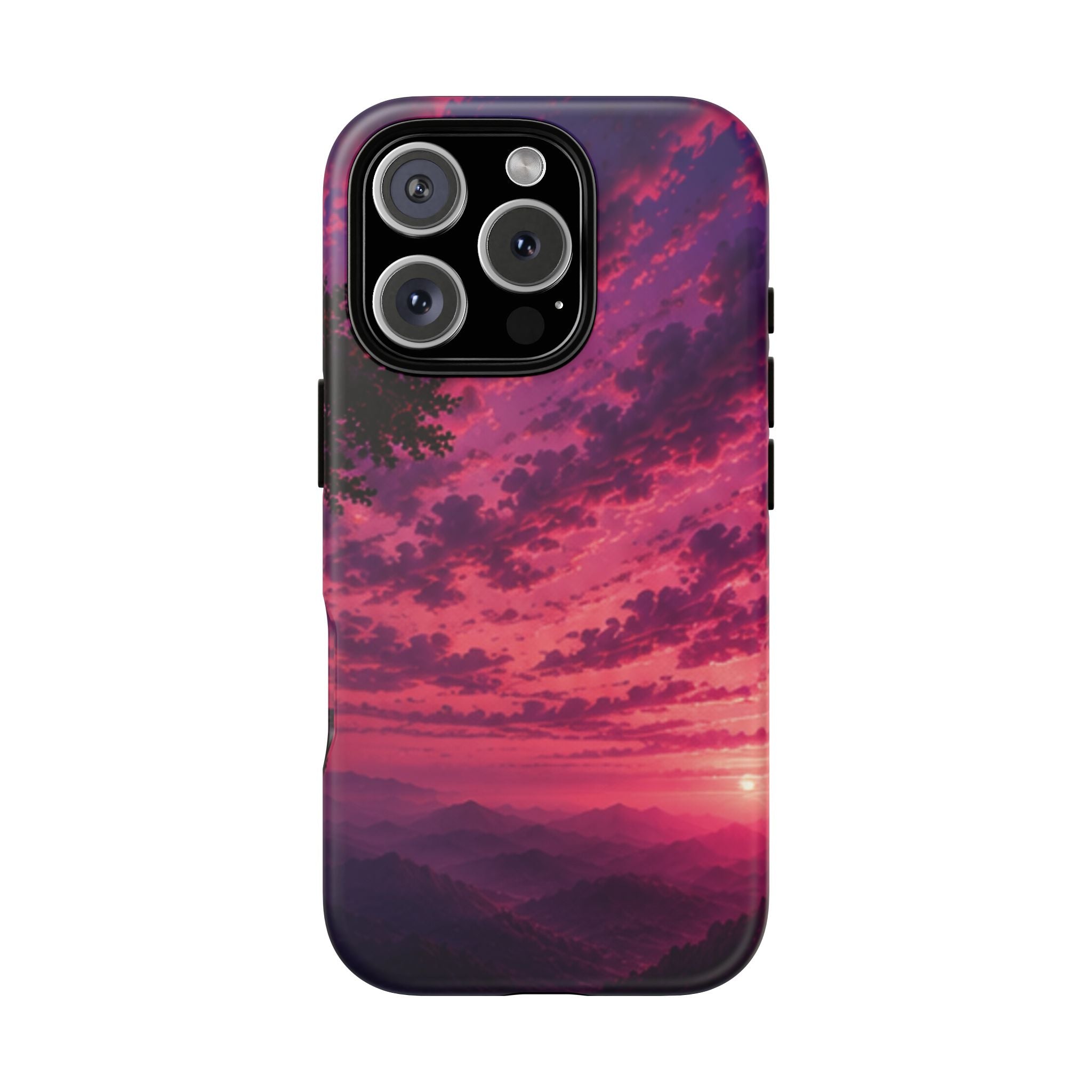 Sunset Mountain Phone Case — Purple Pink Scenic Tough Case