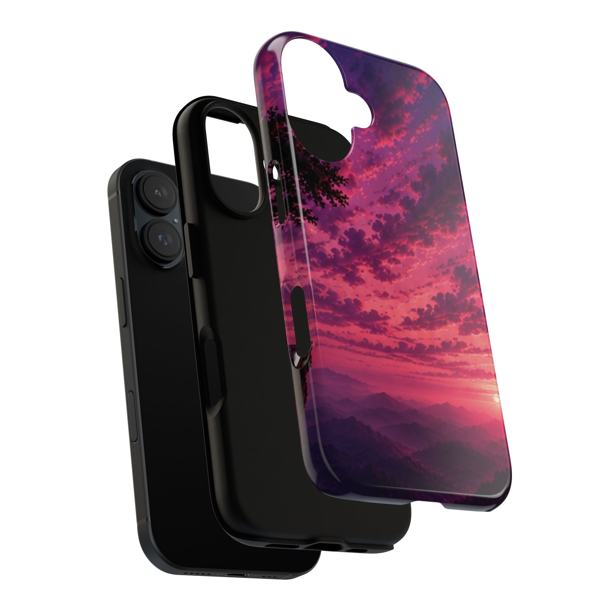 Sunset Mountain Phone Case — Purple Pink Scenic Tough Case